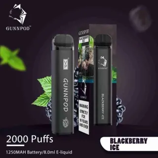 Gunnpod 2000 puffs Blackberry Ice 0% Nicotine