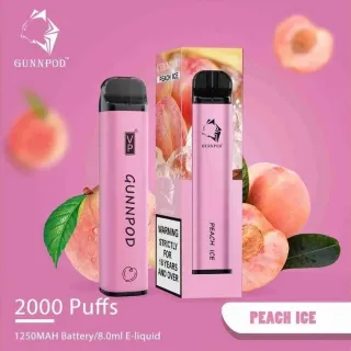 Gunnpod 2000 puffs Peach Ice 0% Nicotine