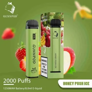 Gunnpod 2000 puffs Honey Push Ice 0% Nicotine